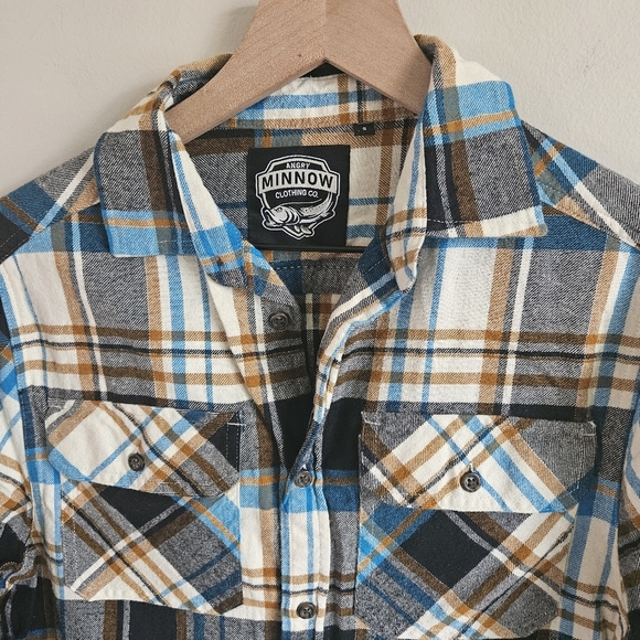 Angry Minnow Hamm's Beer Patch Plaid Flannel Button Down - Picture 4 of 11